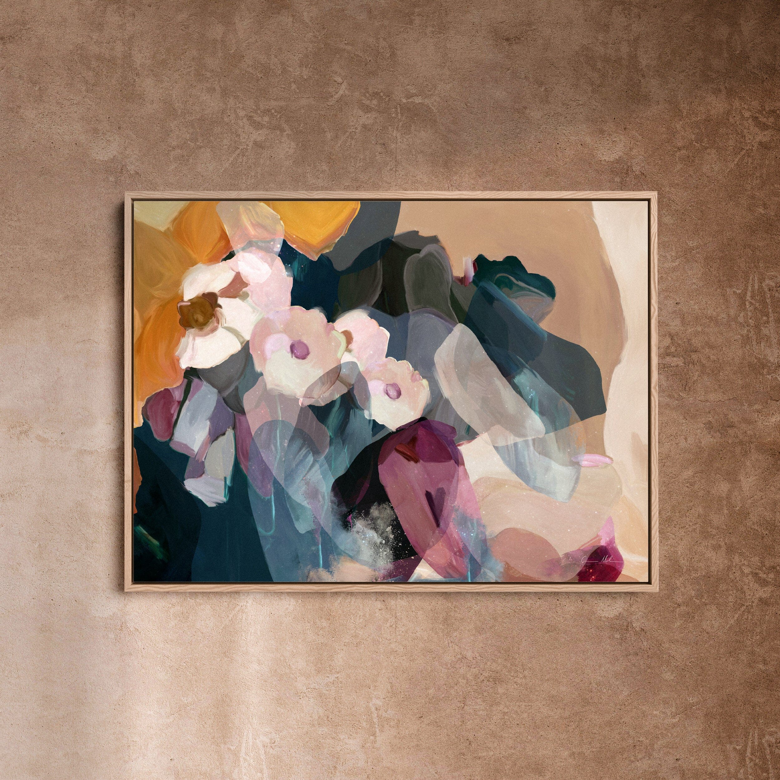 "Portsea V" on Canvas - Limited Edition Canvas Wall Art Corinne Melanie Art Professionally Framed - Oak 30x20in / 75x50cm 