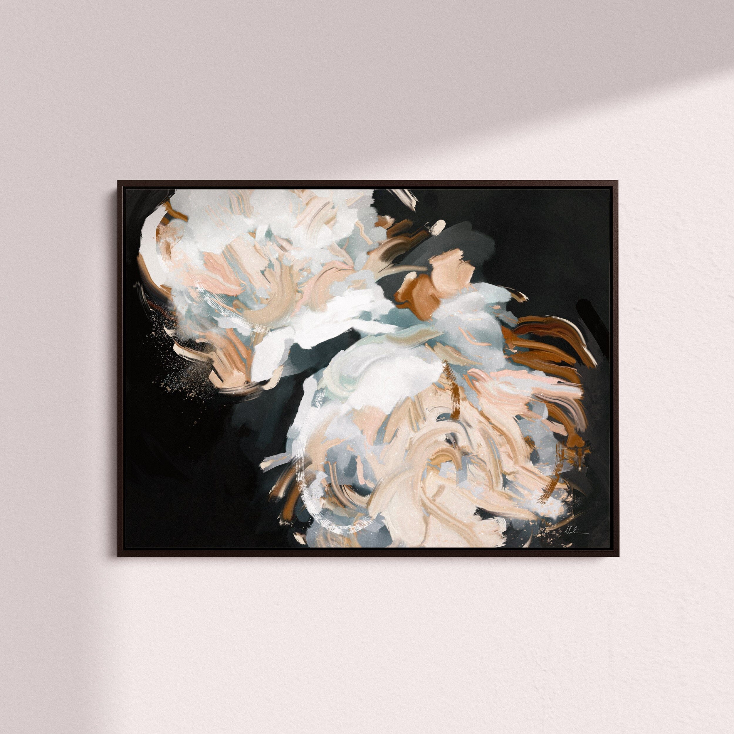 "Provence" on Canvas - Landscape Canvas Wall Art Corinne Melanie Professionally Framed - Black S: 32x24in / 80x60cm 