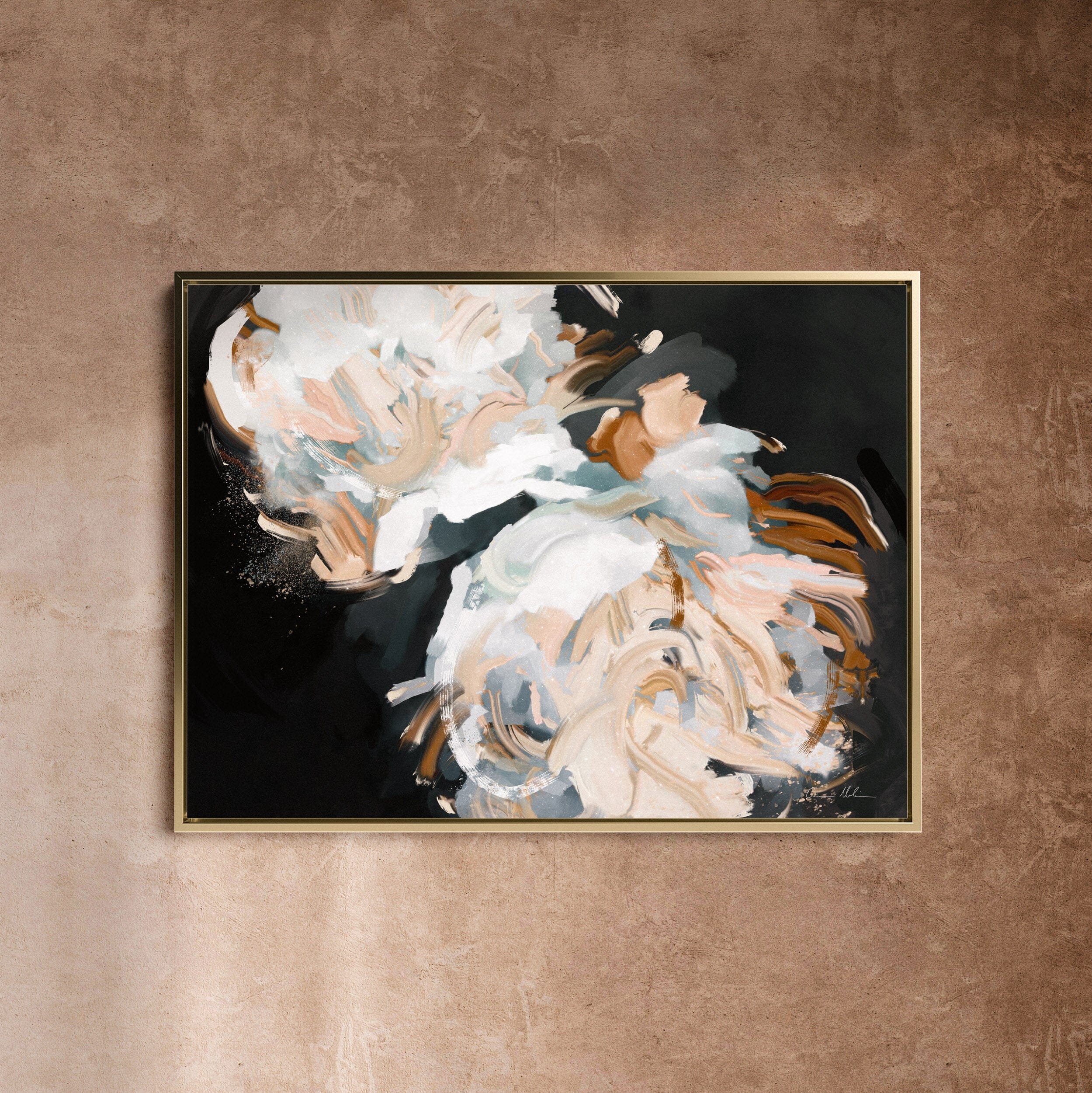 "Provence" on Canvas - Landscape Canvas Wall Art Corinne Melanie Professionally Framed - Gold S: 32x24in / 80x60cm 