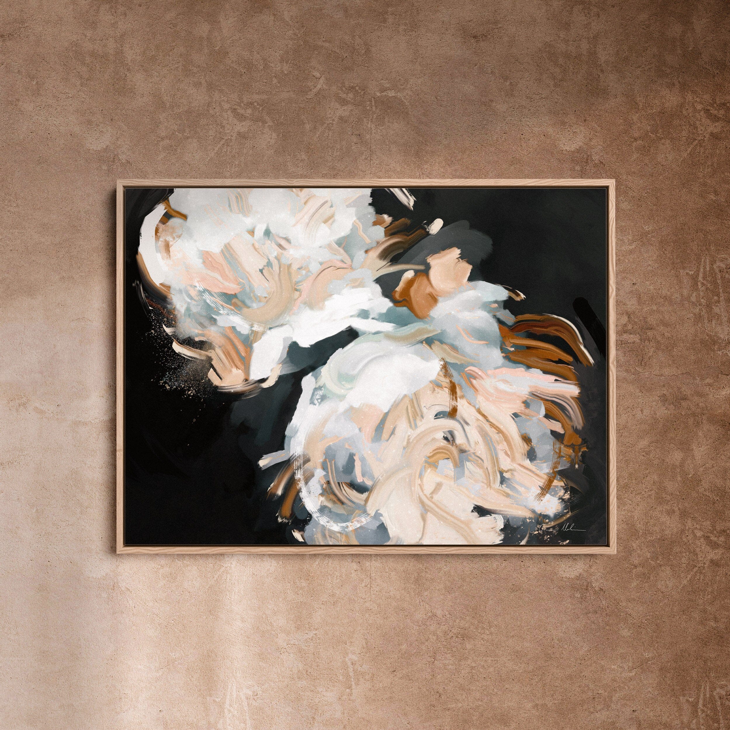 "Provence" on Canvas - Landscape Canvas Wall Art Corinne Melanie Professionally Framed - Oak S: 32x24in / 80x60cm 