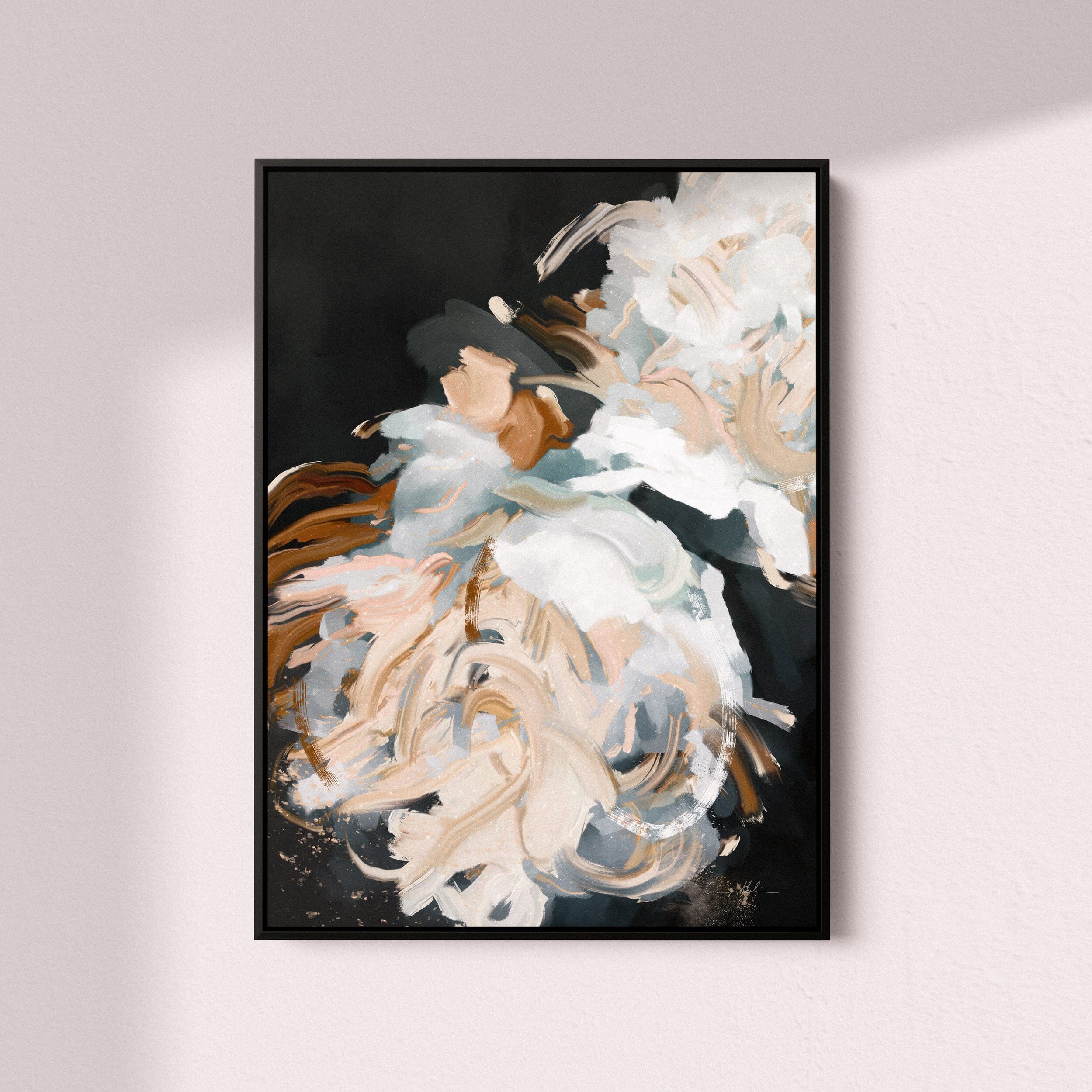 "Provence" on Canvas - Portrait Canvas Wall Art Corinne Melanie Art Professionally Framed - Black 24x32in / 60x80cm 