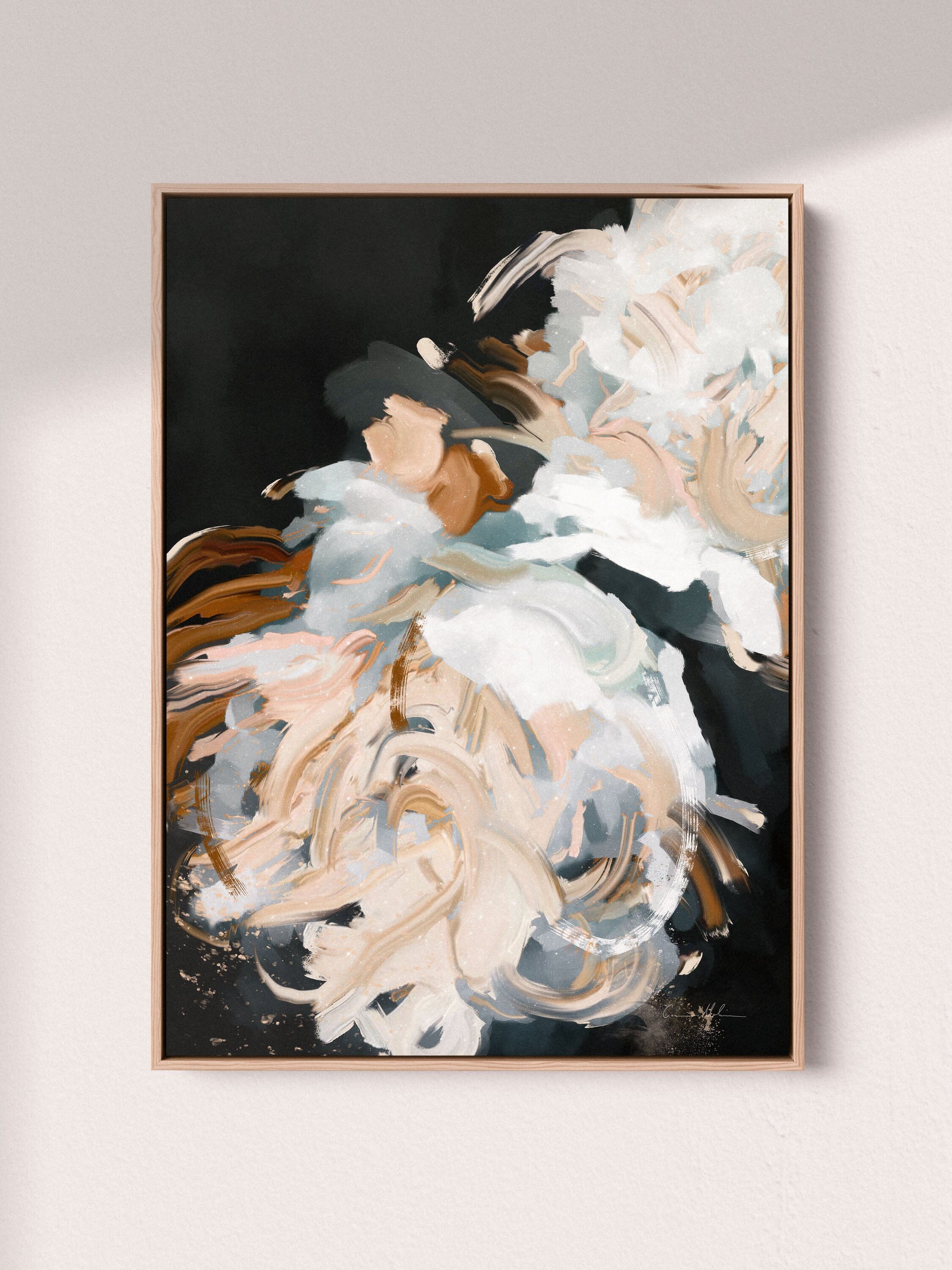 "Provence" on Canvas - Portrait Canvas Wall Art Corinne Melanie Art Professionally Framed - Oak 24x32in / 60x80cm 
