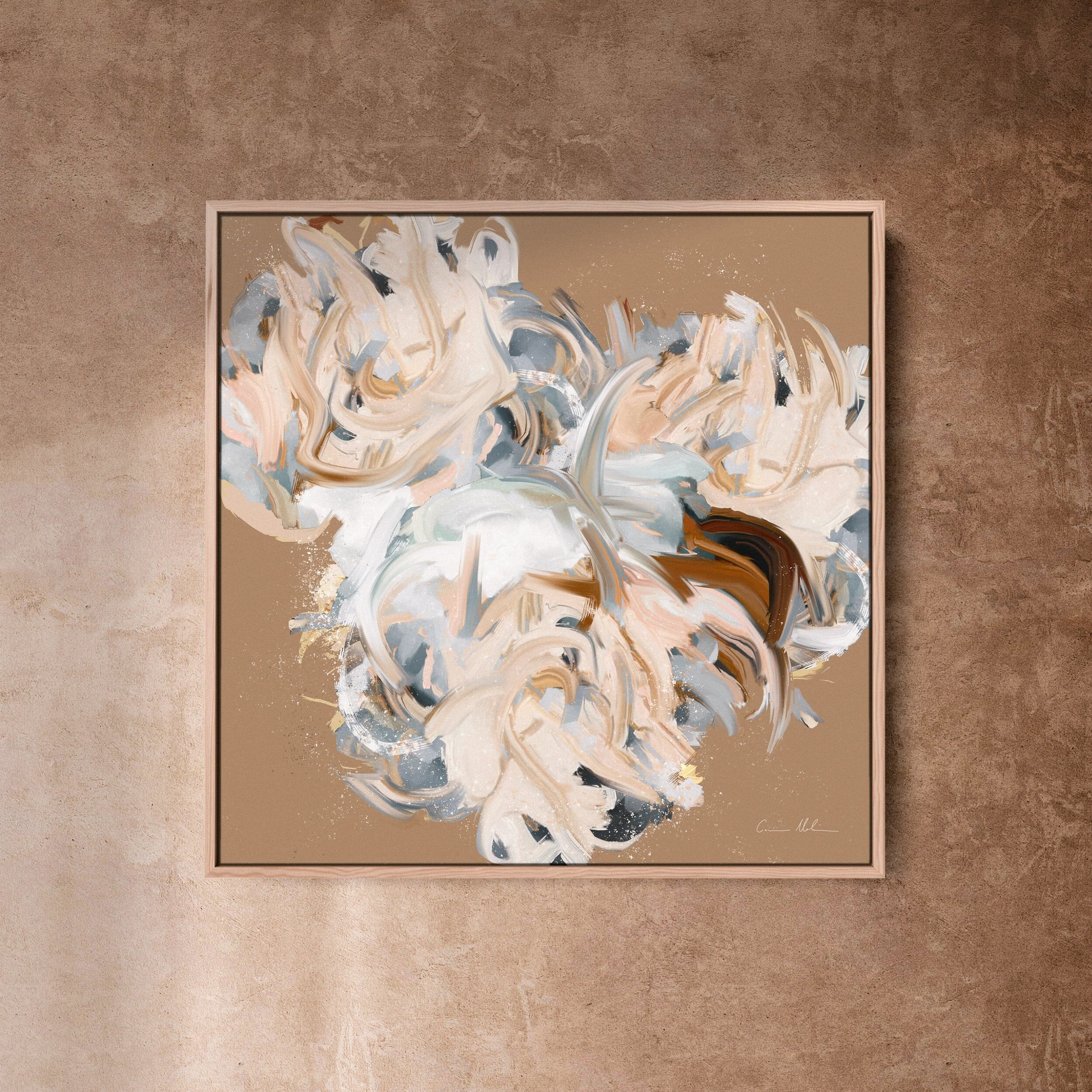 "Provence VI" on Canvas Canvas Wall Art Corinne Melanie Professionally Framed - Oak XS: 20x20in / 50x50cm 