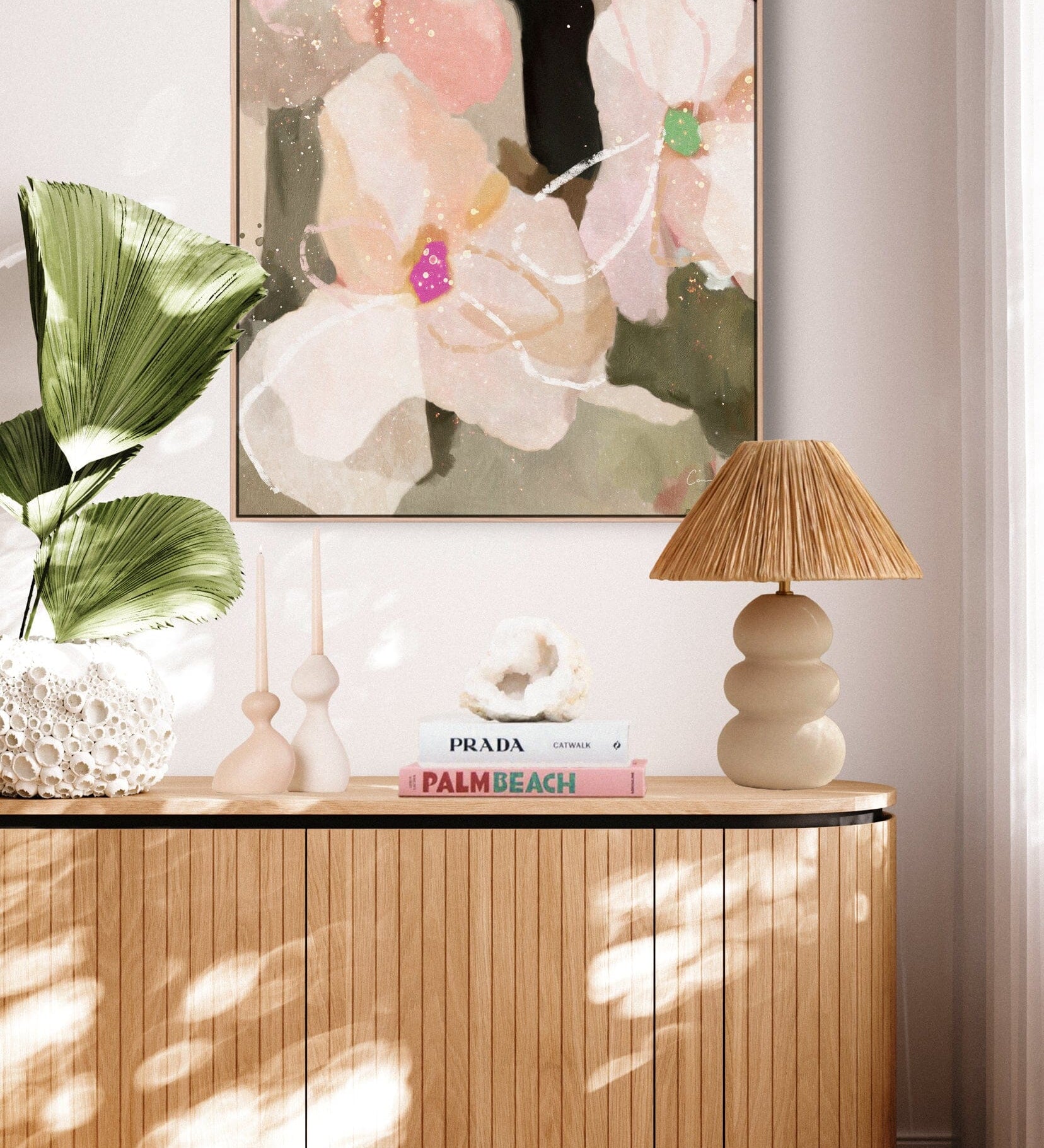 "Ubud Bloom" on Canvas - Portrait Canvas Wall Art Corinne Melanie Art 