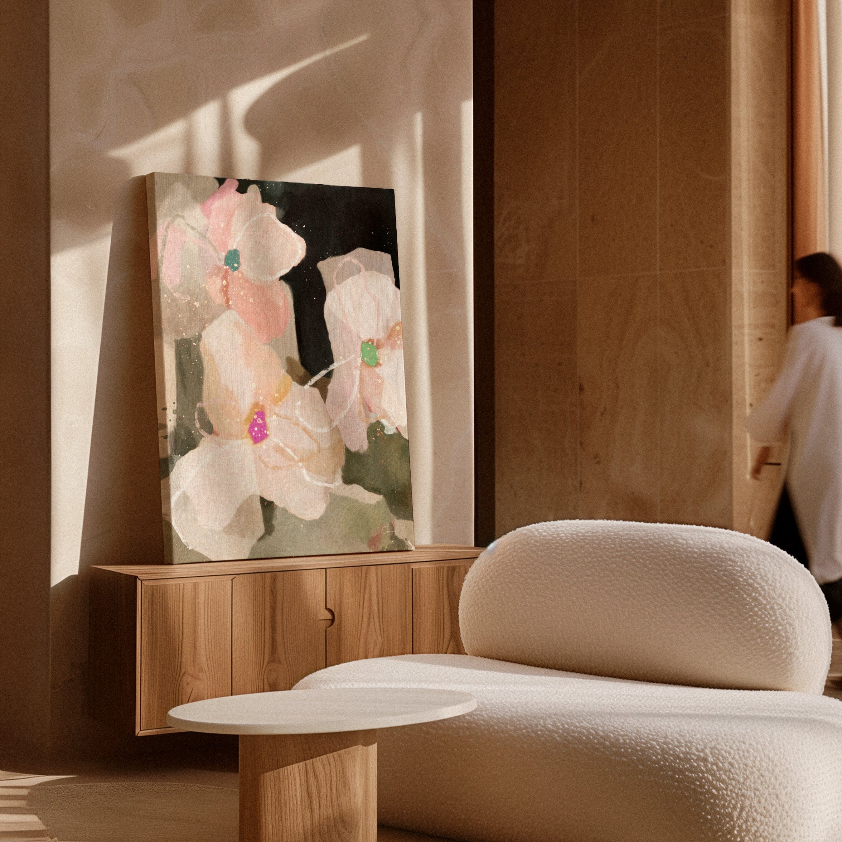 "Ubud Bloom" on Canvas - Portrait Canvas Wall Art Corinne Melanie Art Stretched & Ready to Hang Canvas 24x32in / 60x80cm 
