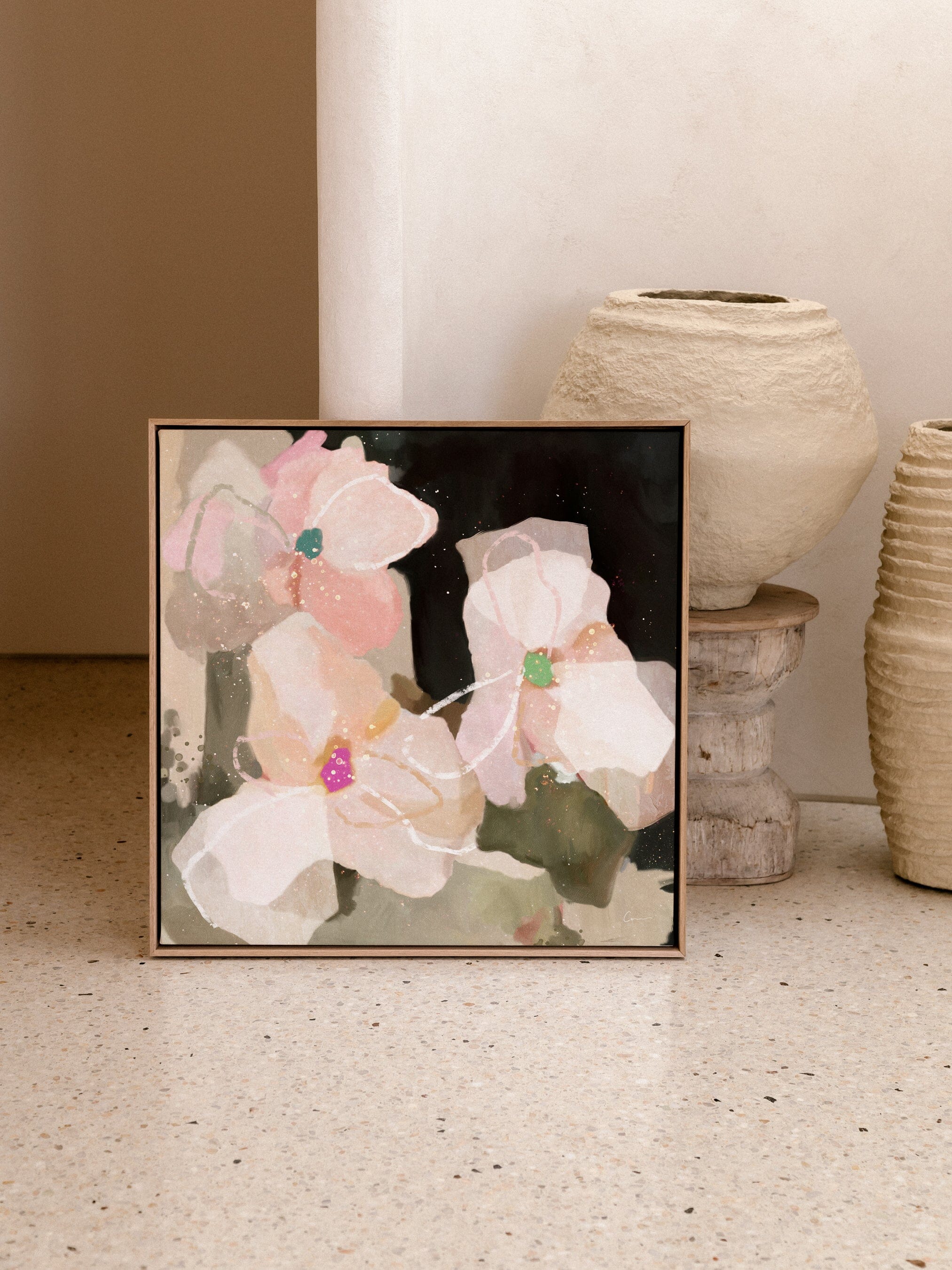 "Ubud Bloom" on Canvas - Square Canvas Wall Art Corinne Melanie 