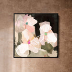 "Ubud Bloom" on Canvas - Square Canvas Wall Art Corinne Melanie Professionally Framed - Black XS: 20x20in / 50x50cm 