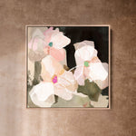 "Ubud Bloom" on Canvas - Square Canvas Wall Art Corinne Melanie Professionally Framed - Oak XS: 20x20in / 50x50cm 