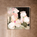 "Ubud Bloom" on Canvas - Square Canvas Wall Art Corinne Melanie Professionally Framed - Oak XS: 20x20in / 50x50cm 