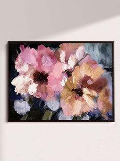 "Bora Bora" Landscape on Canvas Canvas Wall Art Corinne Melanie Professionally Framed - Black S: 32x24in / 80x60cm 