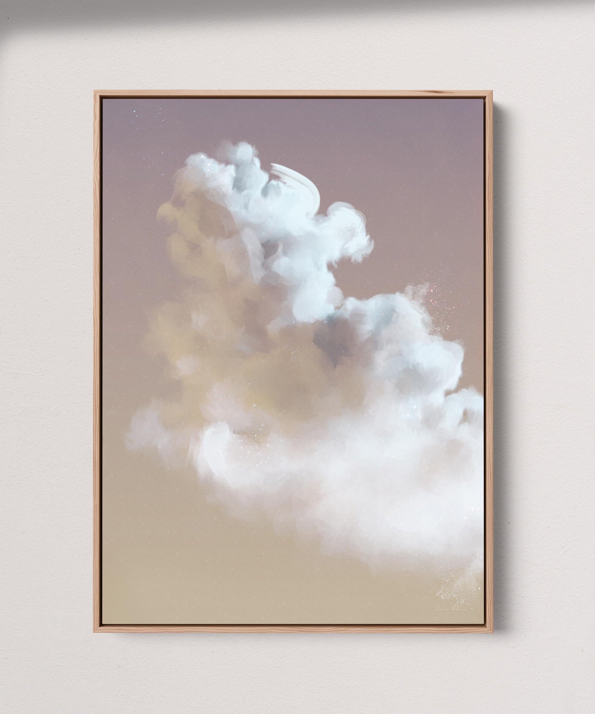 "Chroma Cloud No. 3" on Canvas Canvas Wall Art Corinne Melanie Art 24x32in / 60x80cm Professionally Framed - Oak 