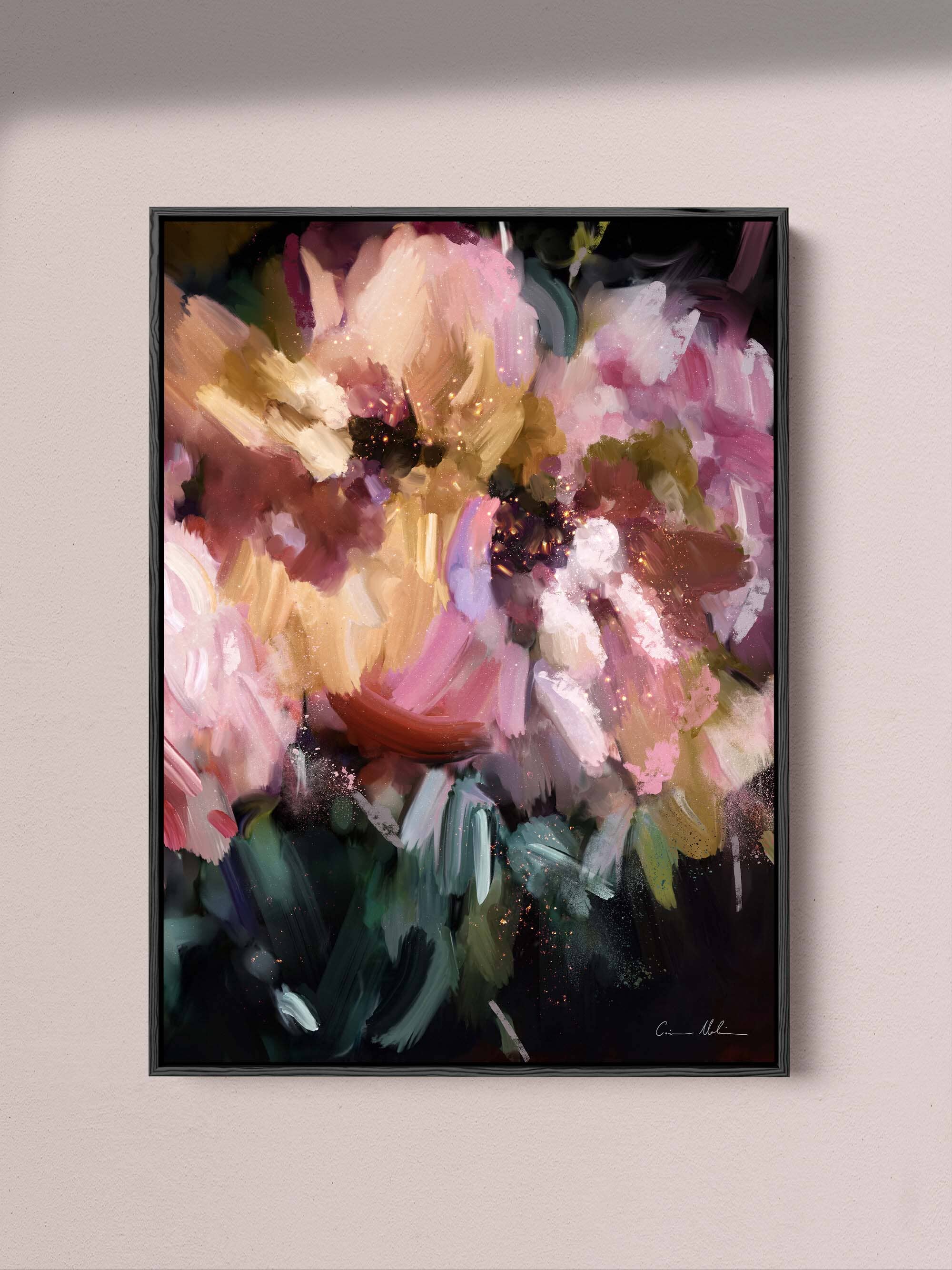 "Nusa Dua" [Portrait] Limited Edition Fine Art Print Canvas Wall Art Corinne Melanie Art 24x32in / 60x80cm Professionally Framed - Black Painted Oak 