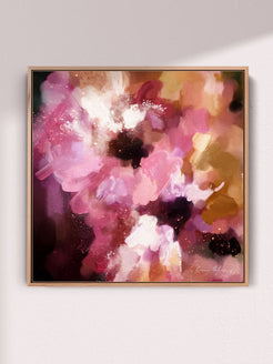 "Nusa Lembongan" on Canvas Canvas Wall Art Corinne Melanie Square S: 20x20in / 50x50cm Professionally Framed - Oak 